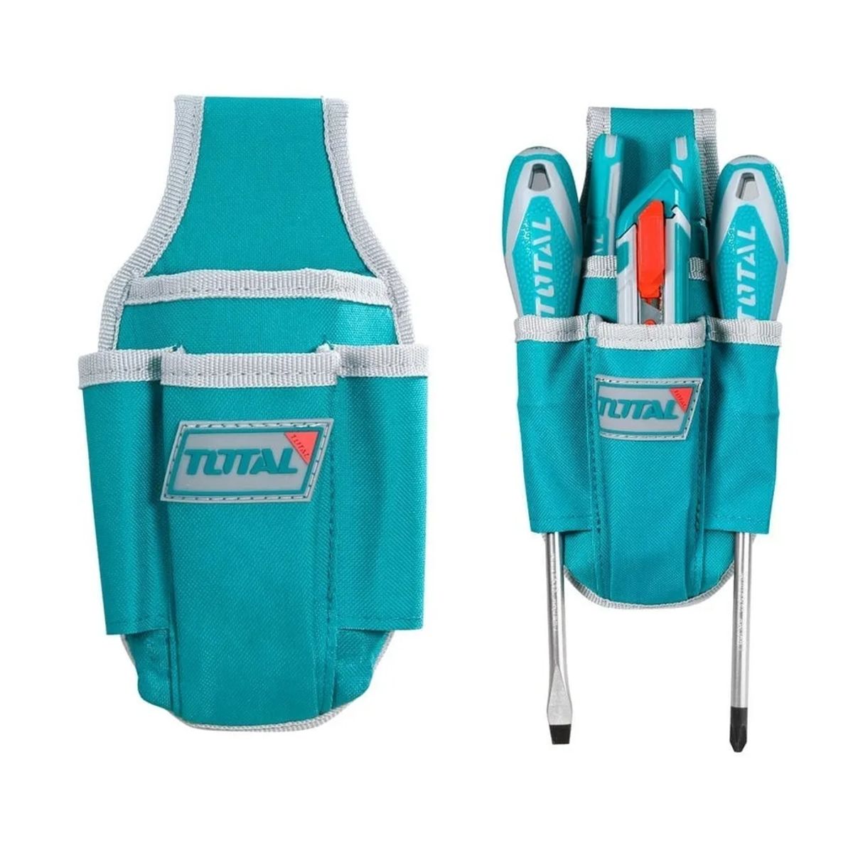 TOTAL TOOLS - Bolsa Coleto Porta Herramientas 4 Bolsillos Para Cinturon