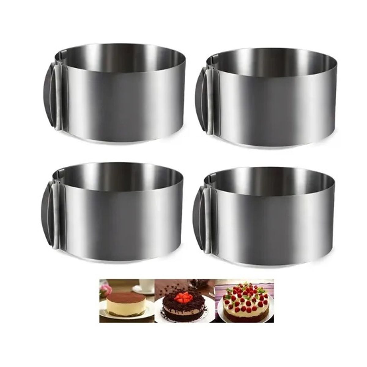 PASTELERIUSCL - X4 Molde De Torta Molde Para Torta Anillo Redondo Ajustable
