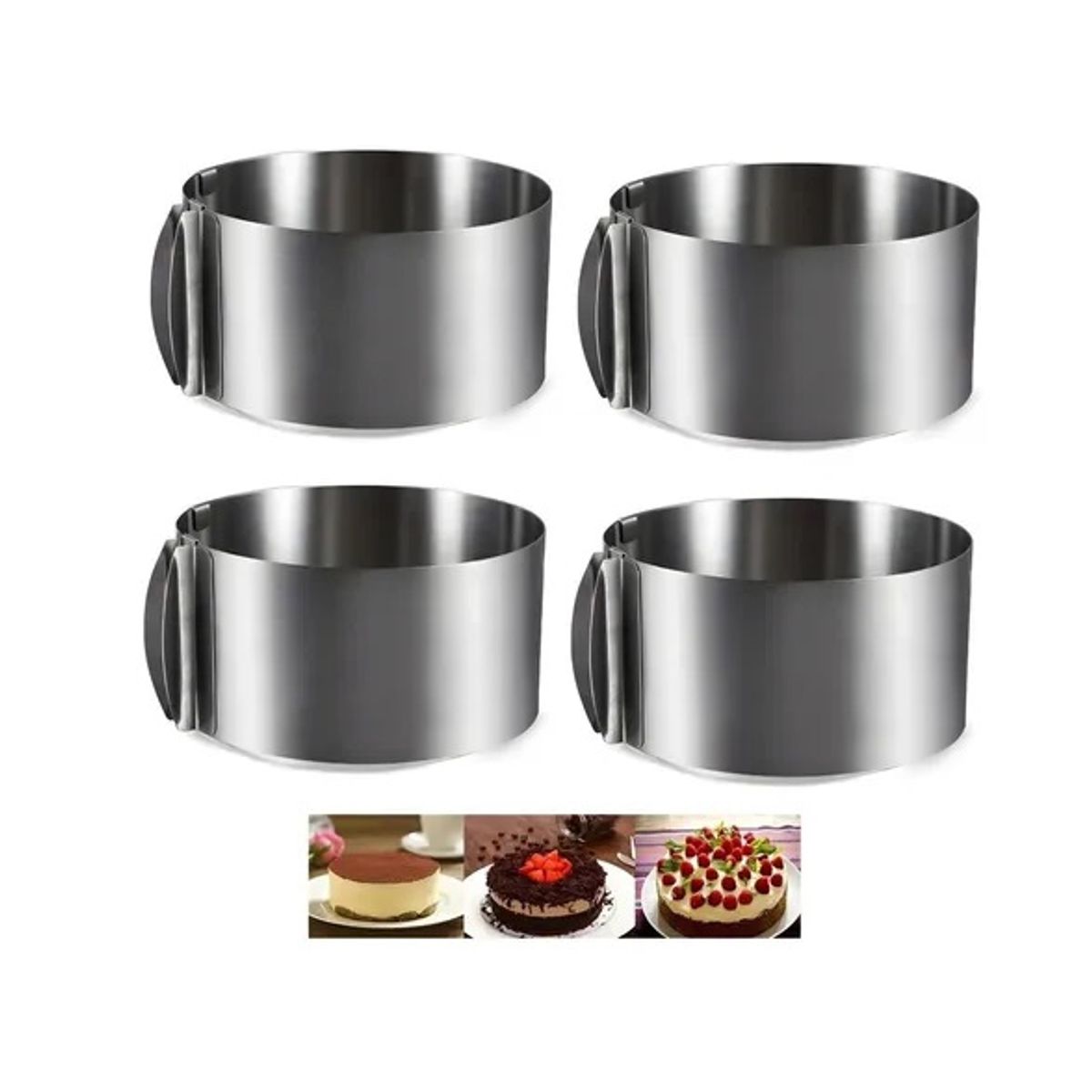 PASTELERIUSCL - X4 Molde De Torta Molde Para Torta Anillo Redondo Ajustable