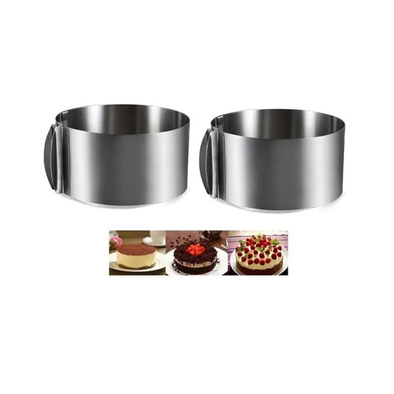 GENERICO - X2 Molde De Torta Molde Para Torta Anillo Redondo Ajustable