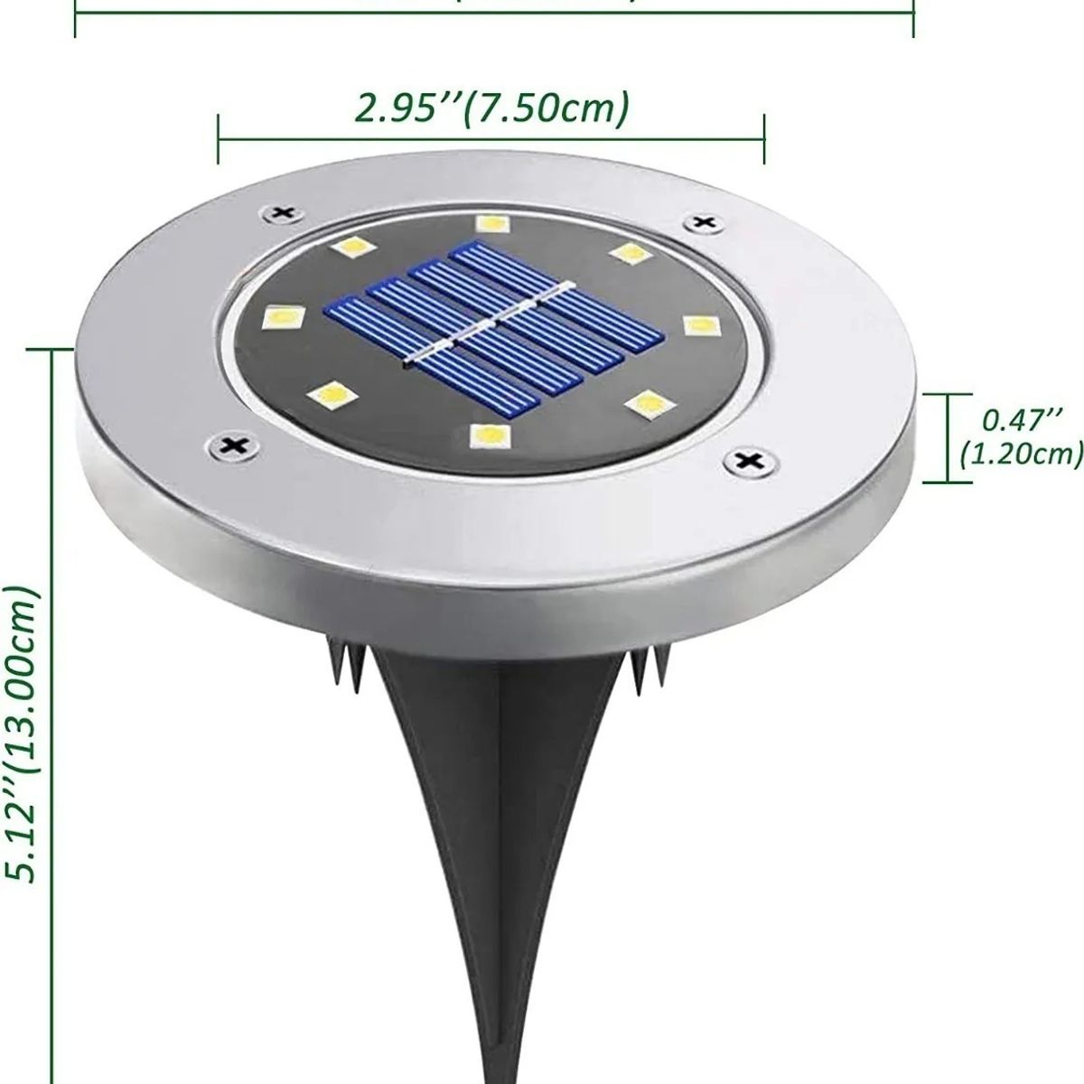 GENERICO - Pack X4 Luz Led Solar Con Estaca Exterior Jardin 8 Led