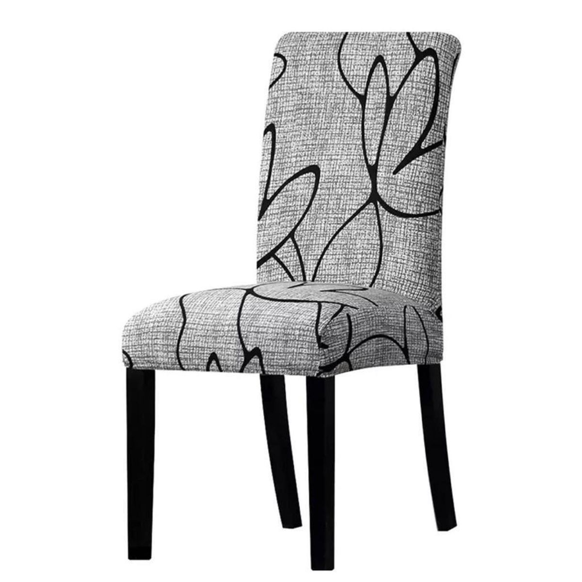 GENERICO - Pack de 6 fundas Cubre Sillas de comedor, de tela LYCRA con Estampados