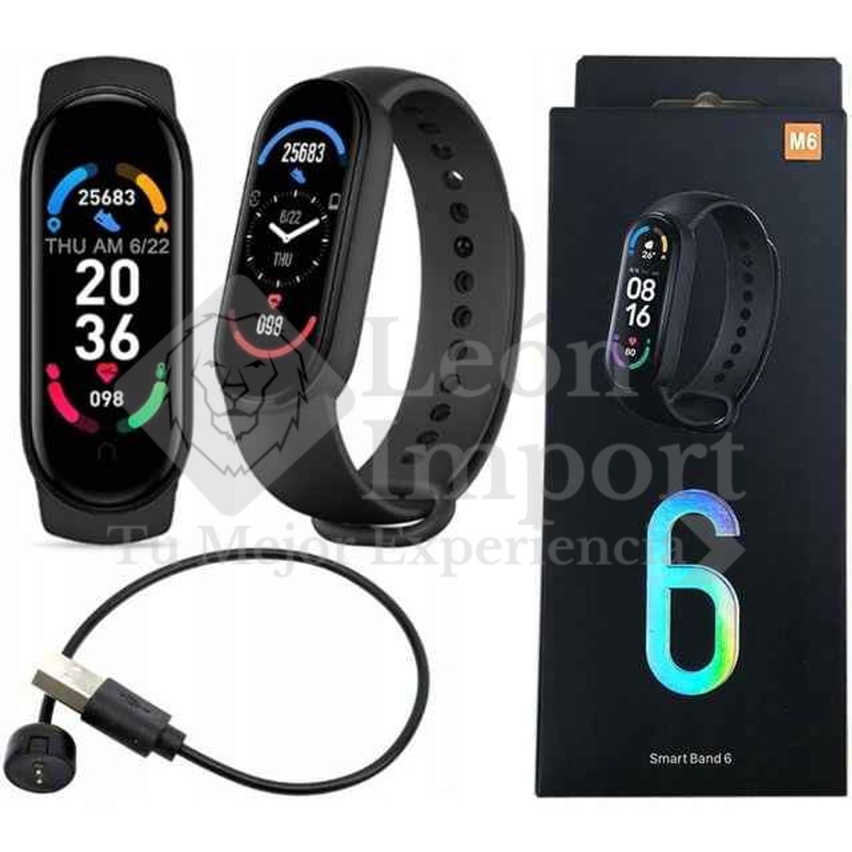 GENERICO - Pulsera Inteligente Smartband M6 Bluetooth Salud Correa Silicona Negra