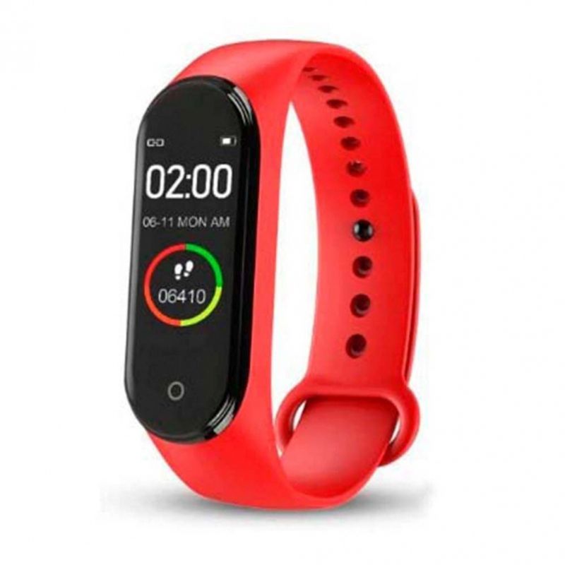 GENERICO - Pulsera Inteligente Smartband M6 Bluetooth Salud Correa Silicona Rojo