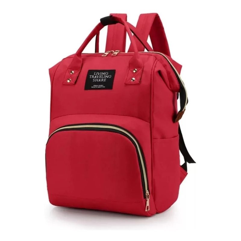 CARIBEE - Bolso Mochila Mujer Moda Tela Rojo