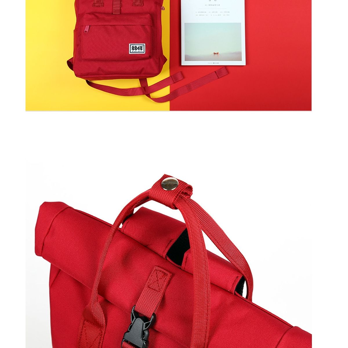 CARIBEE - Bolso Mochila Mujer Unisex Moda Rojo