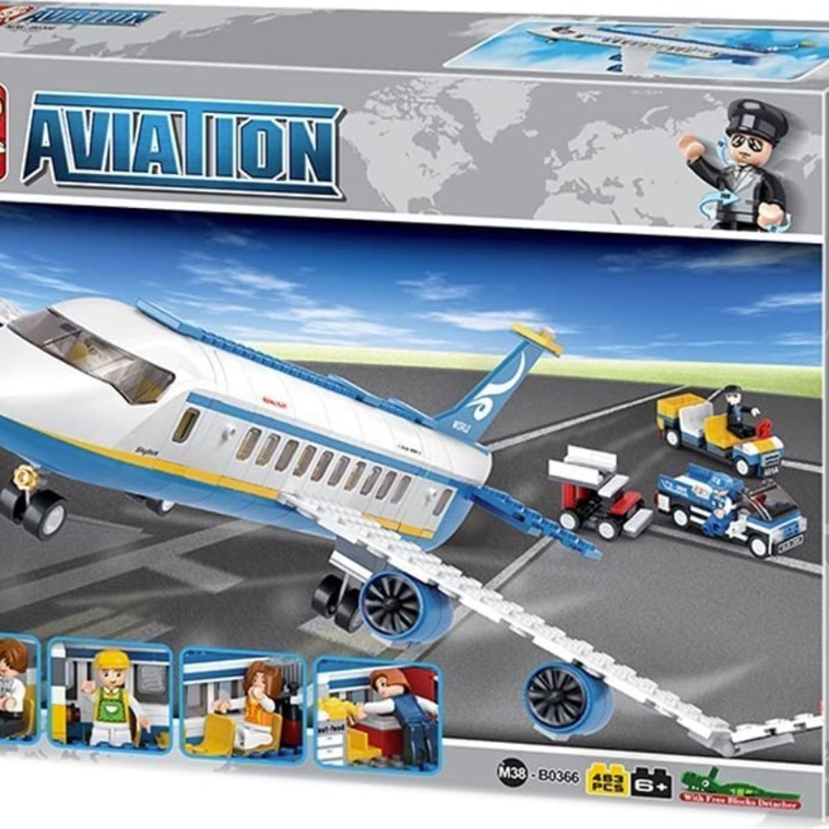 SLUBAN - Avión de Transporte de Pasajeros Airbus compatible Lego