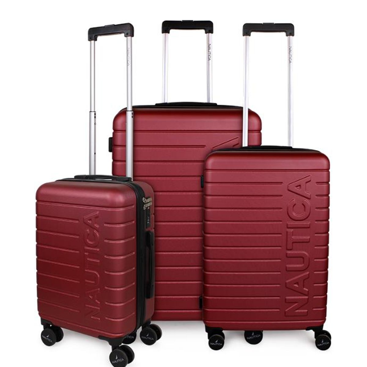 NAUTICA - Set 3 maletas Argo S+M+L burdeo NAUTICA