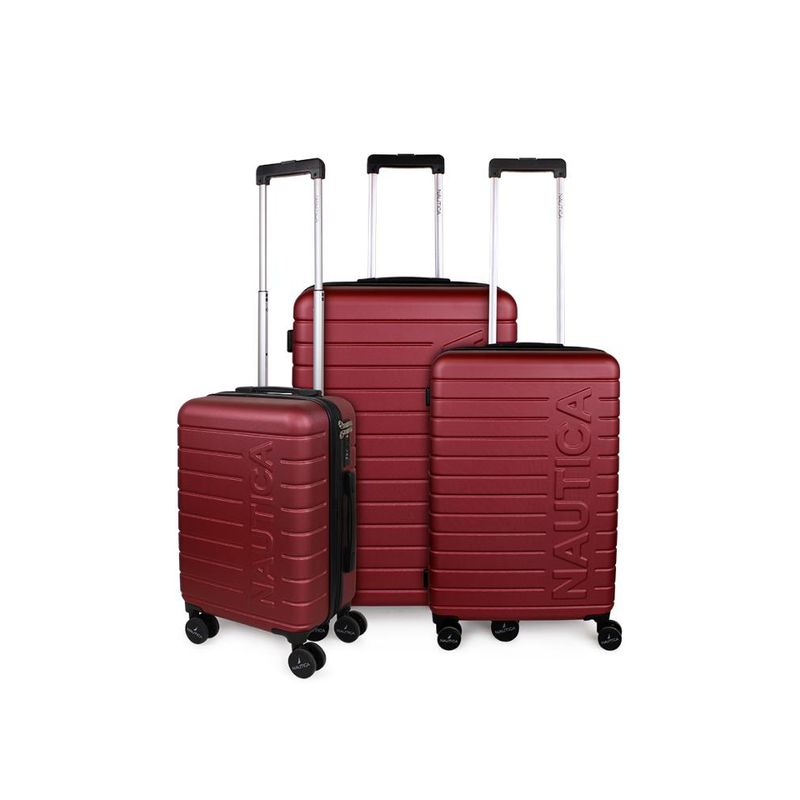 NAUTICA - Set 3 maletas Argo S+M+L burdeo NAUTICA