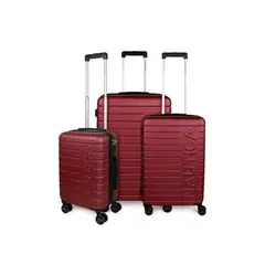 NAUTICA - Set 3 maletas Argo S+M+L burdeo