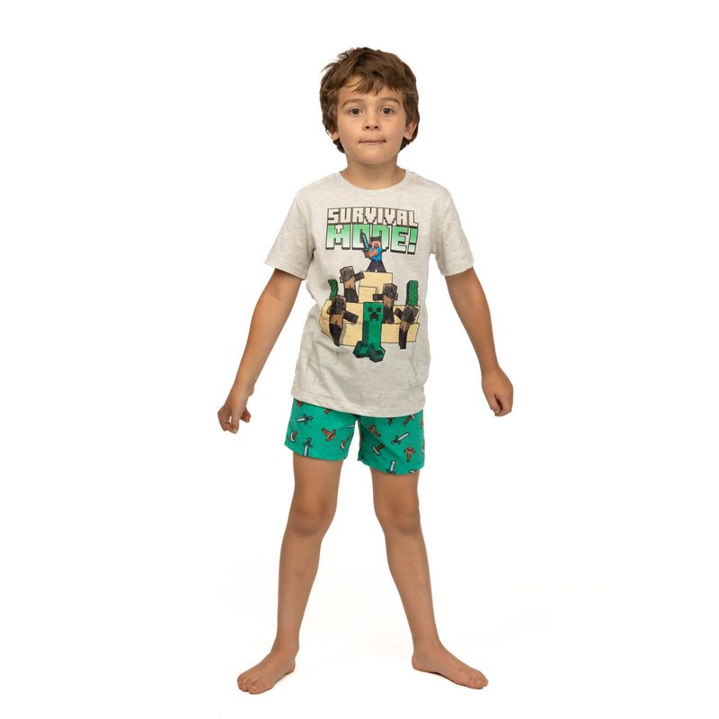 MINECRAFT - Pijama Niño Survival Gris Minecraft