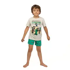 MINECRAFT - Pijama Niño Survival Gris