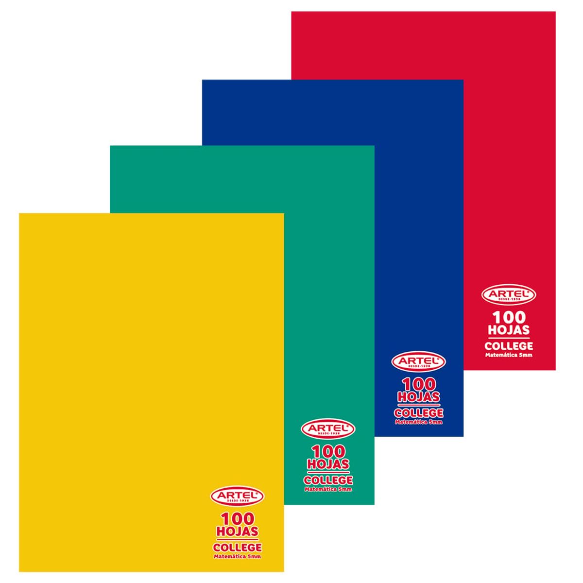 ARTEL - Cuaderno Artel College 100 Hojas Matemáticas 5mm 10 Unidades