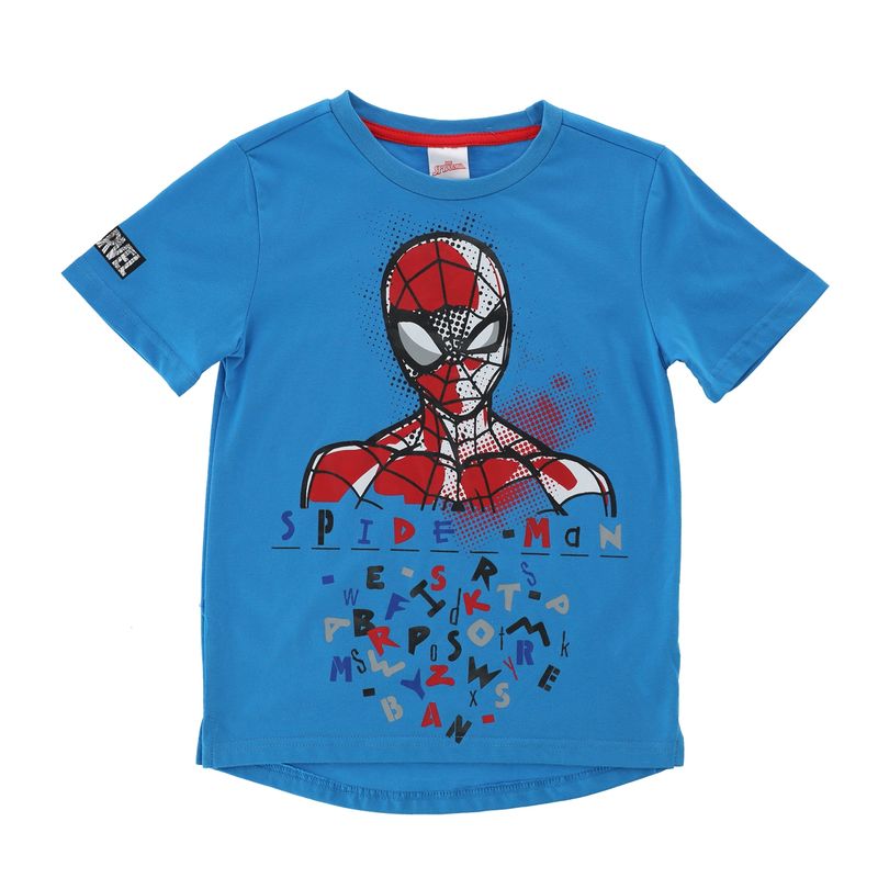 DISNEY - Polera Niño Spiderman Letras Celeste Disney