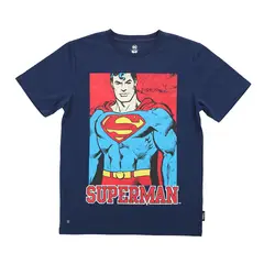 DC COMICS - Polera Niño Superman Cuadro Azul