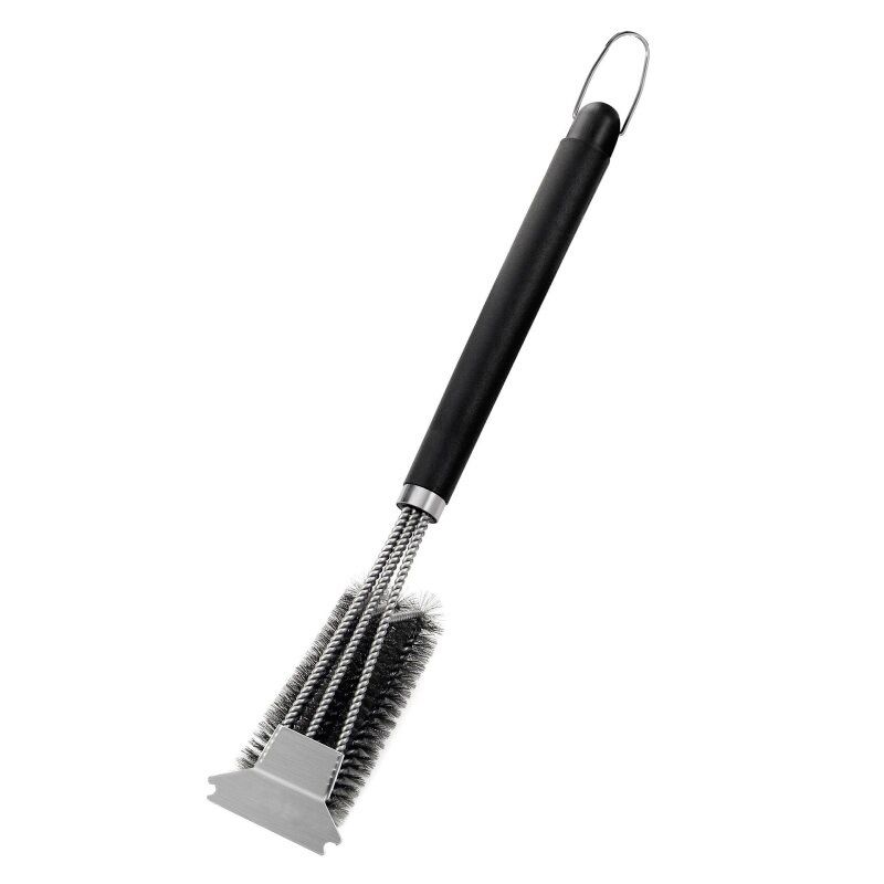 KAWI - Cepillo Limpiador Parrilla Y Raspador Acero Inox Triple Kawi®