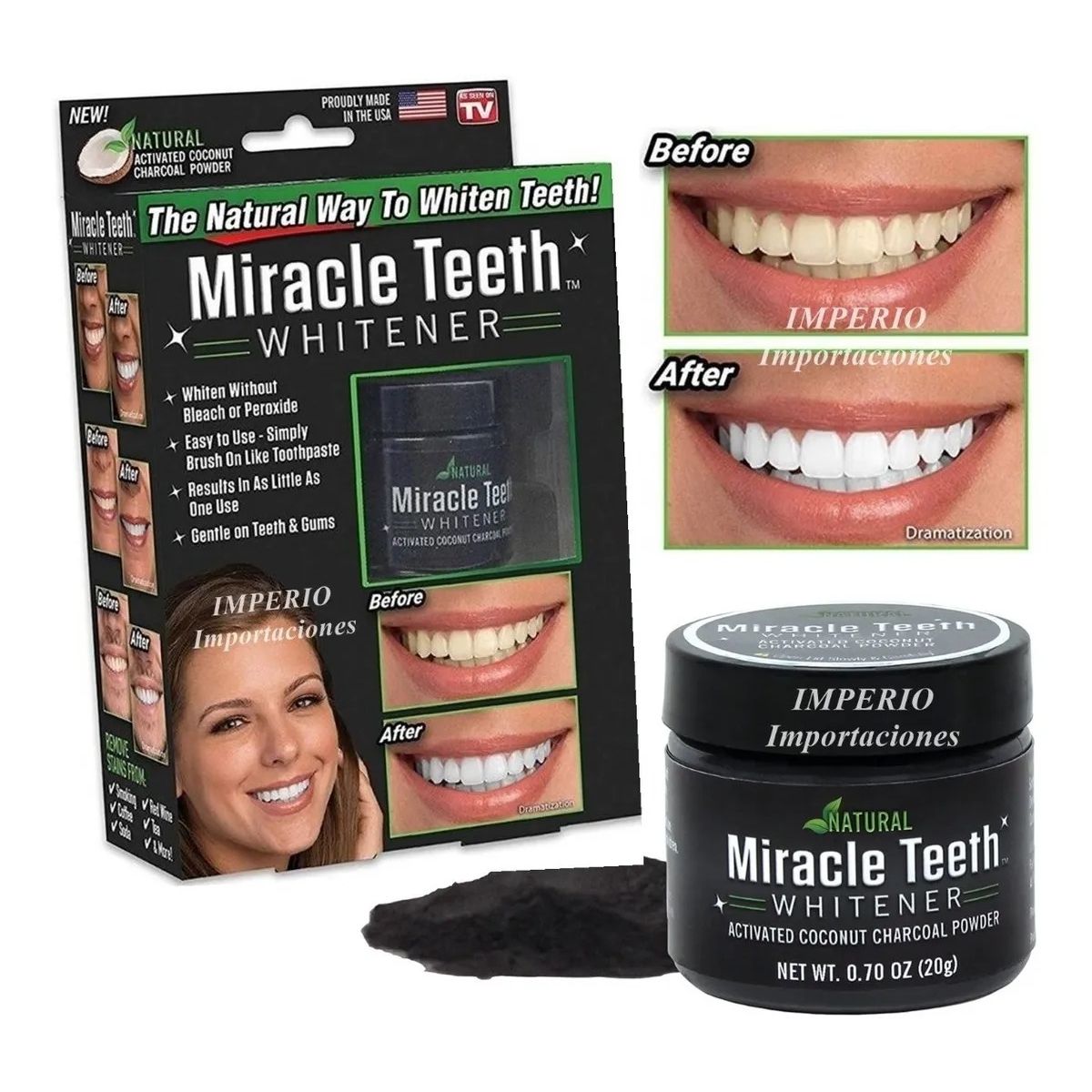 GENERICO - Blanqueador Dental Pasta Dental Carbon Pasta Blanqueamiento