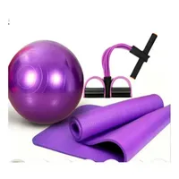 Mat Yoga 10 Mm Bolso + Pelota + Extensor Pilates Fitness