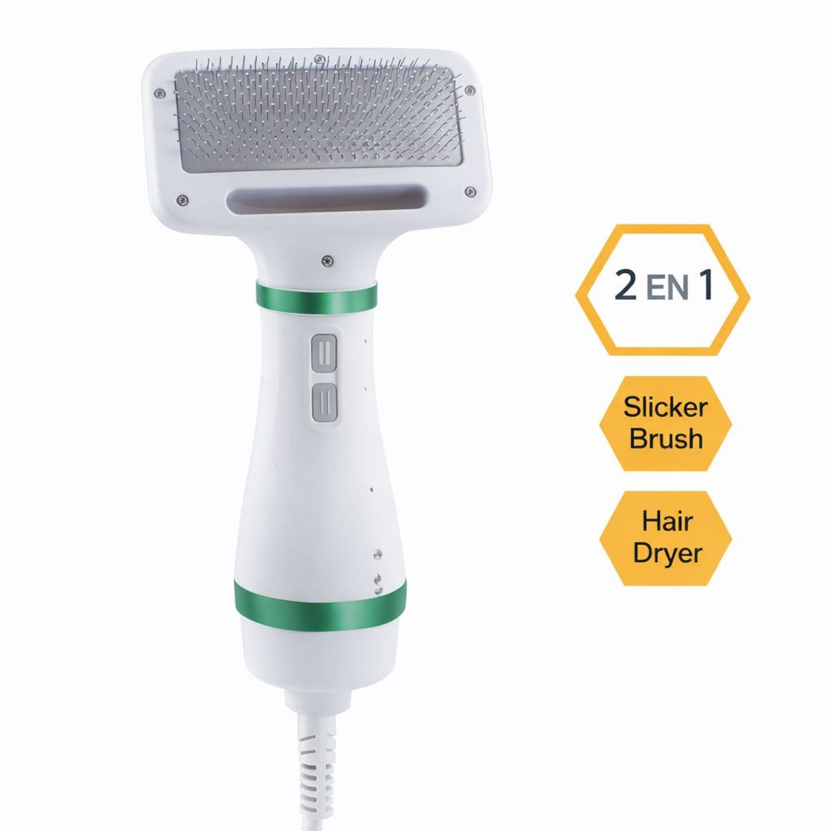 GENERICO - Secador Cepillo para Mascotas 2 en 1 Pet Grooming Dryer con 2 Niveles de Calor Desenreda