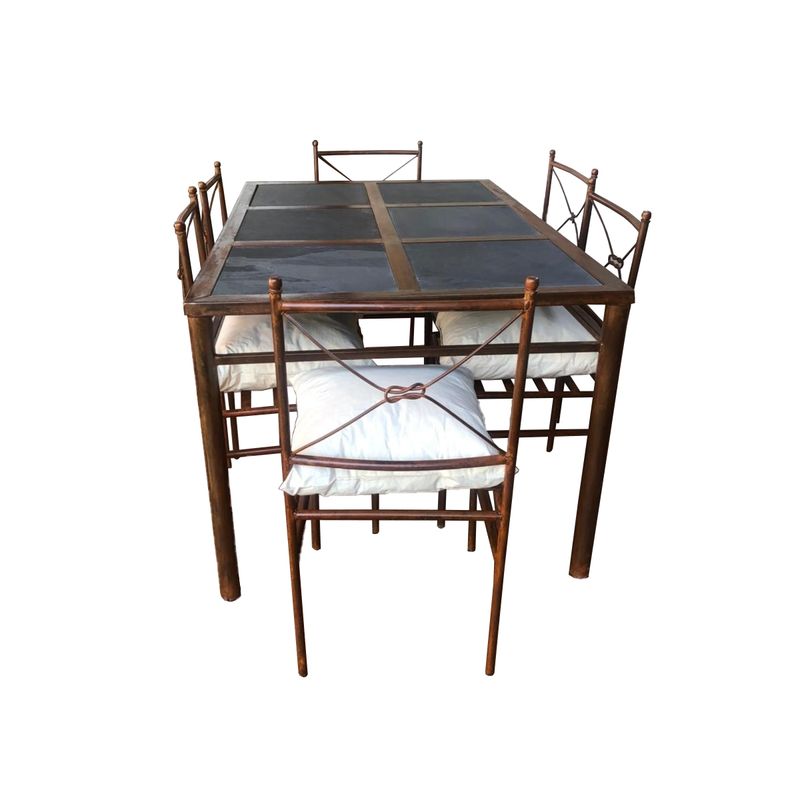 GENERICO - Juego de Comedor Fierro Etrusco con 6 Sillas "Nudo"