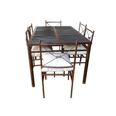 GENERICO - Juego de Comedor Fierro Etrusco con 6 Sillas "Nudo"