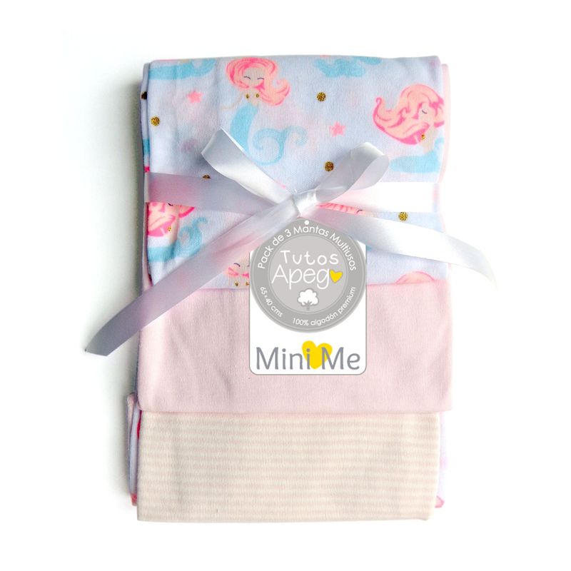 MINI ME - Pack de Manta Tuto para bebé Mini Me rosado