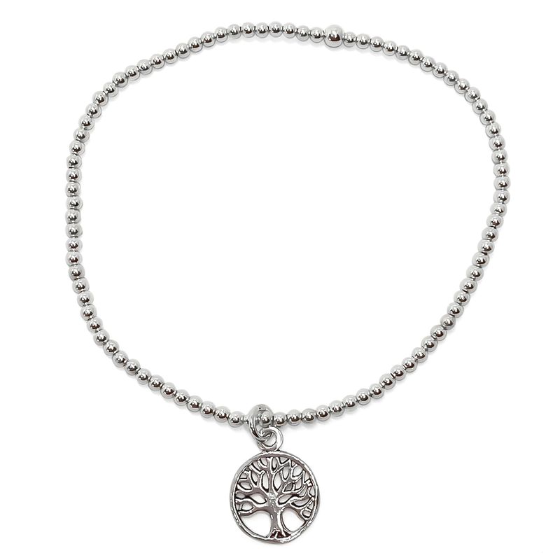 ANDREA COGGIOLA JOYAS - Pulsera Árbol De La Vida Bolitas Plata Fina 925