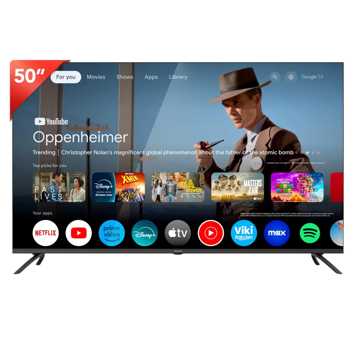 AIWA - Televisor Smart Tv Led Aiwa 50 4k Sistema Google Tv.