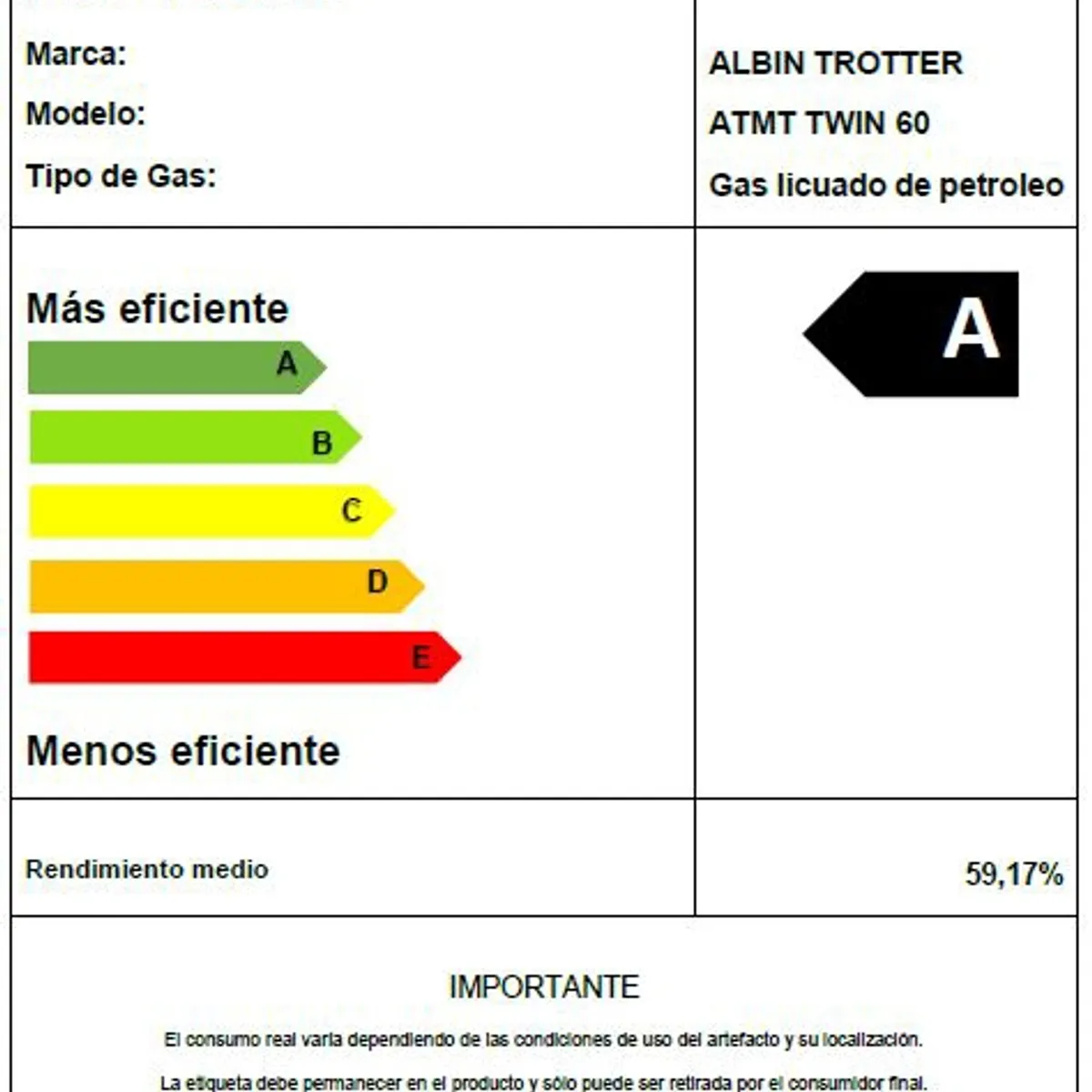 ALBIN TROTTER - Encimera Twin 60  Gas Licuado