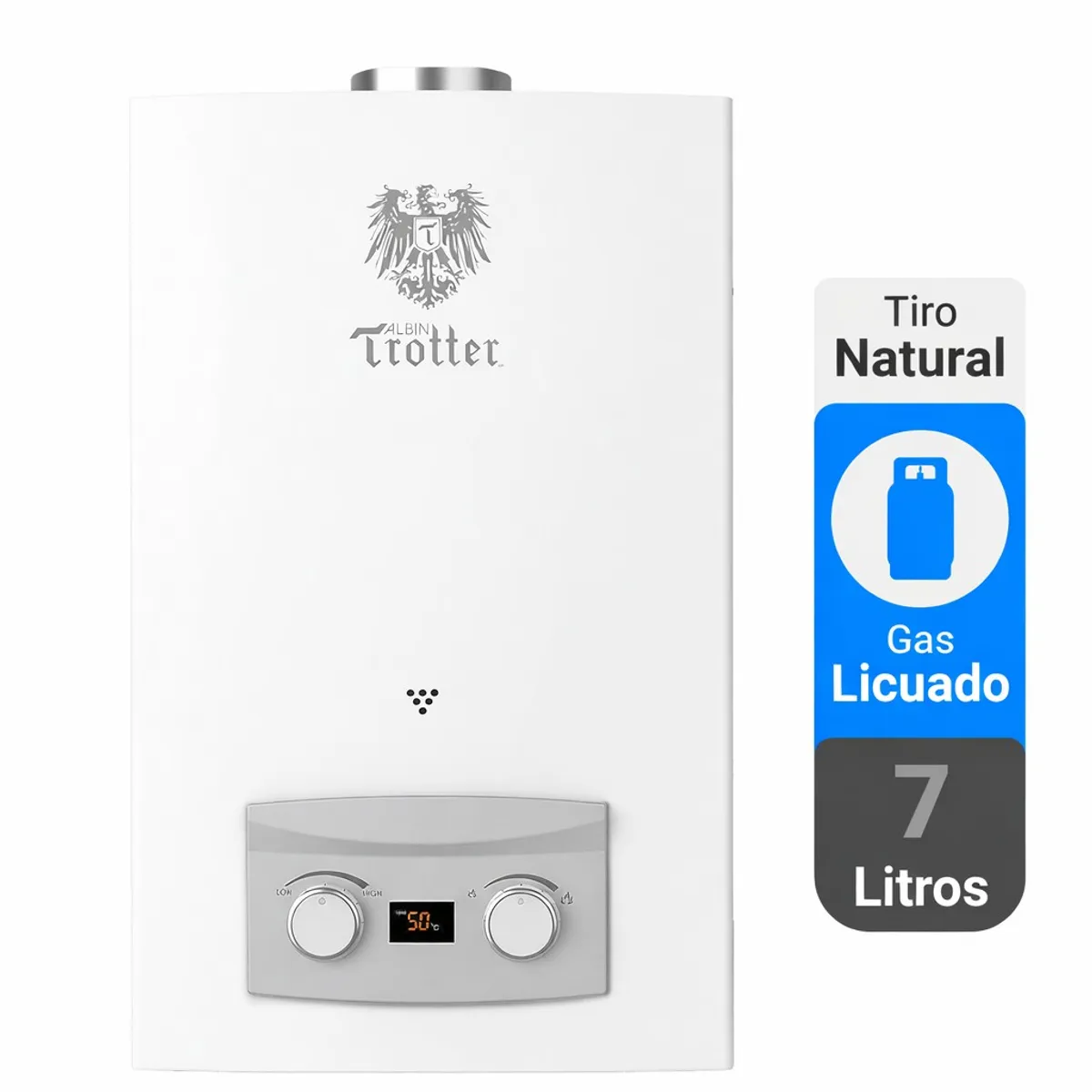 ALBIN TROTTER - Calefont Tiro Natural 7 litros Gas Licuado