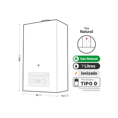 Imagen 2 del producto Calefont Tiro Natural 7 litros Gas Natural
