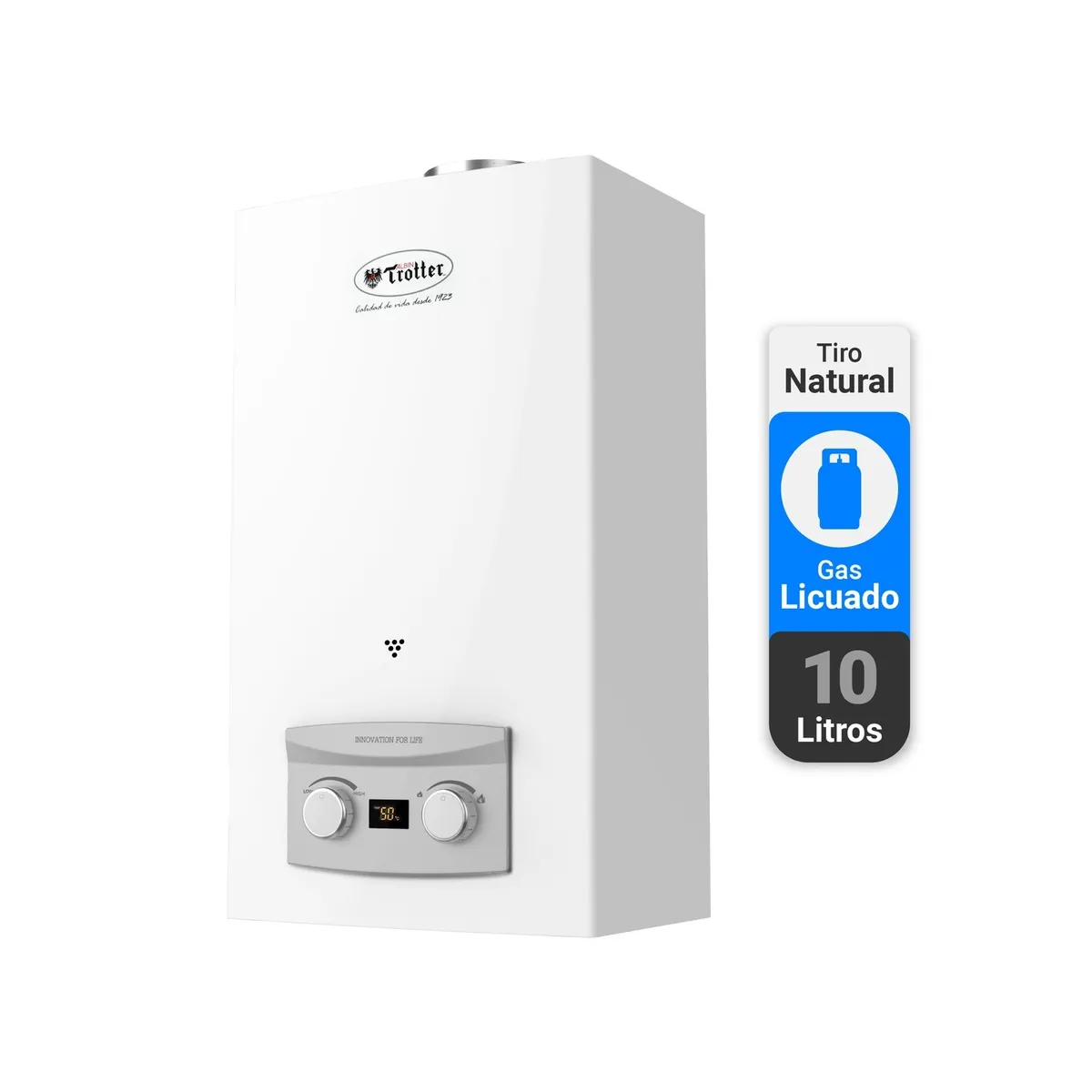 ALBIN TROTTER - Calefont Tiro Natural 10 litros Gas Licuado