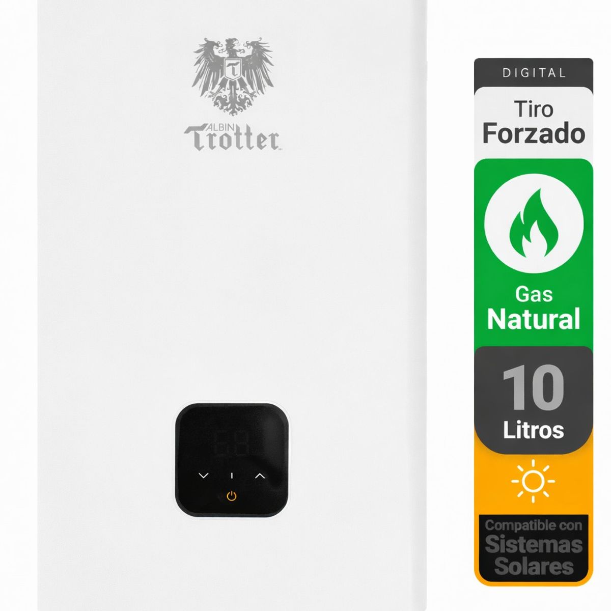 ALBIN TROTTER - Calefont Tiro Forzado, Digital, 10 litros, Gas Natural