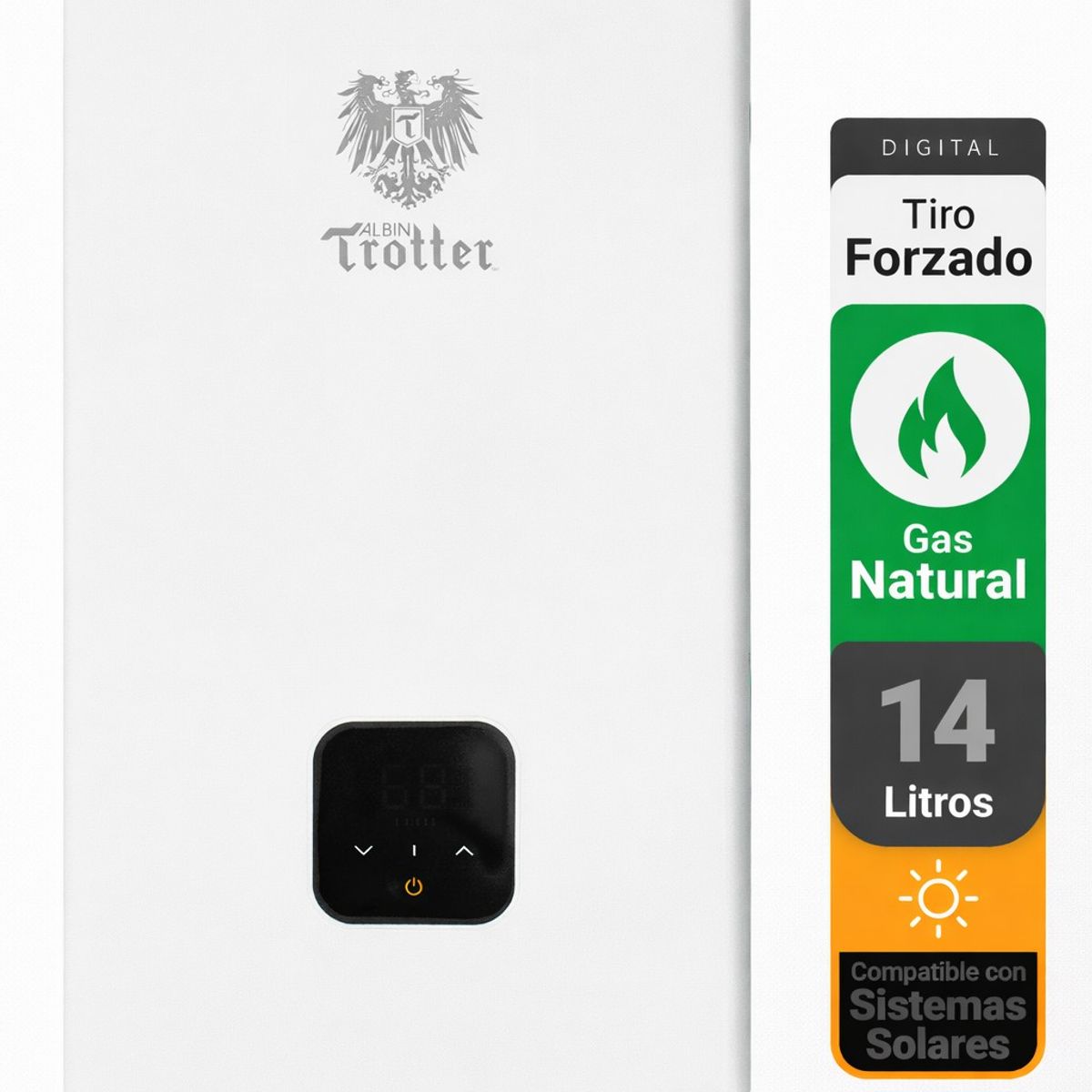 ALBIN TROTTER - Calefont Tiro Forzado, Digital, 14 litros, Gas Natural