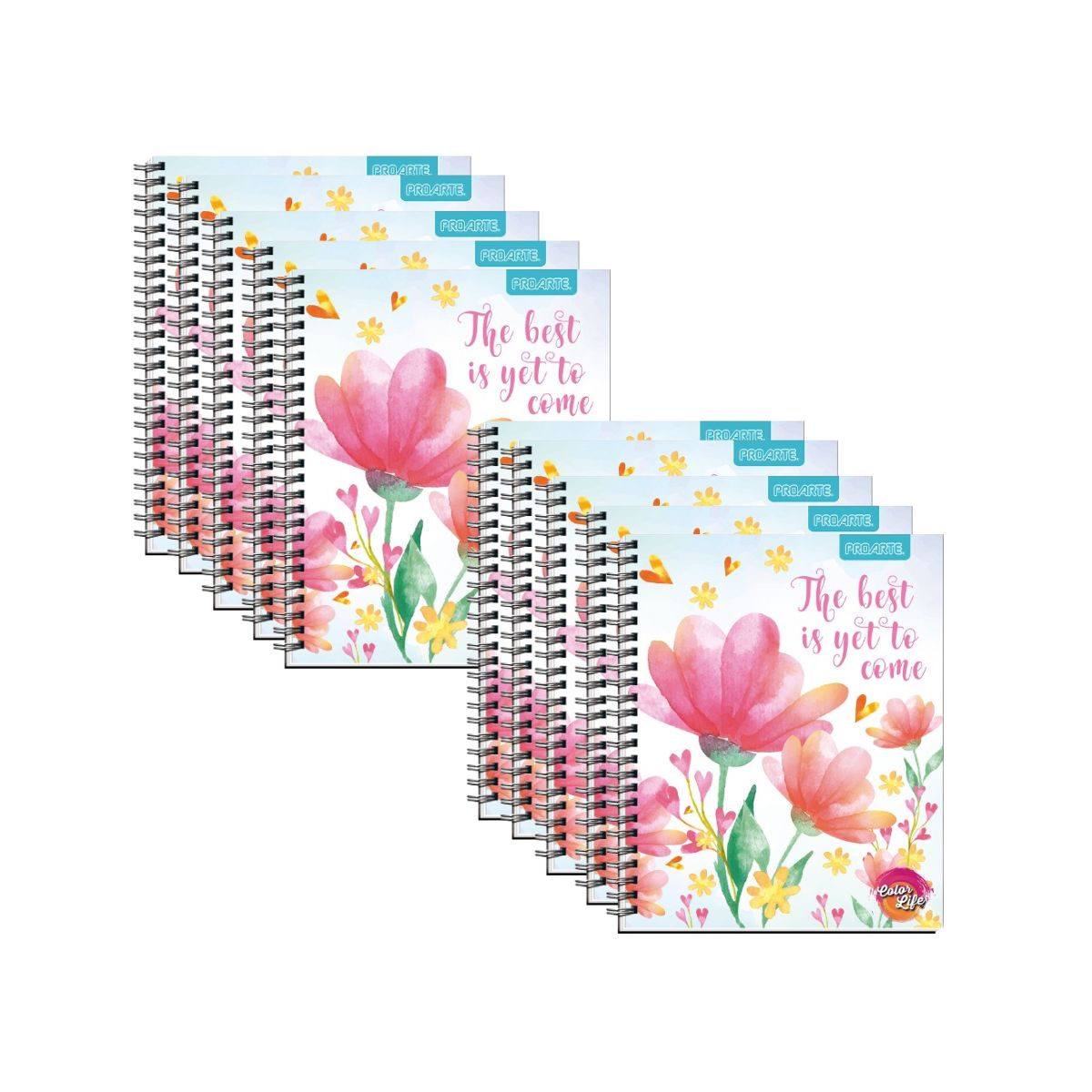 PROARTE - Pack 10 Cuadernos Proarte Universal Color Life 100 Hojas 7mm
