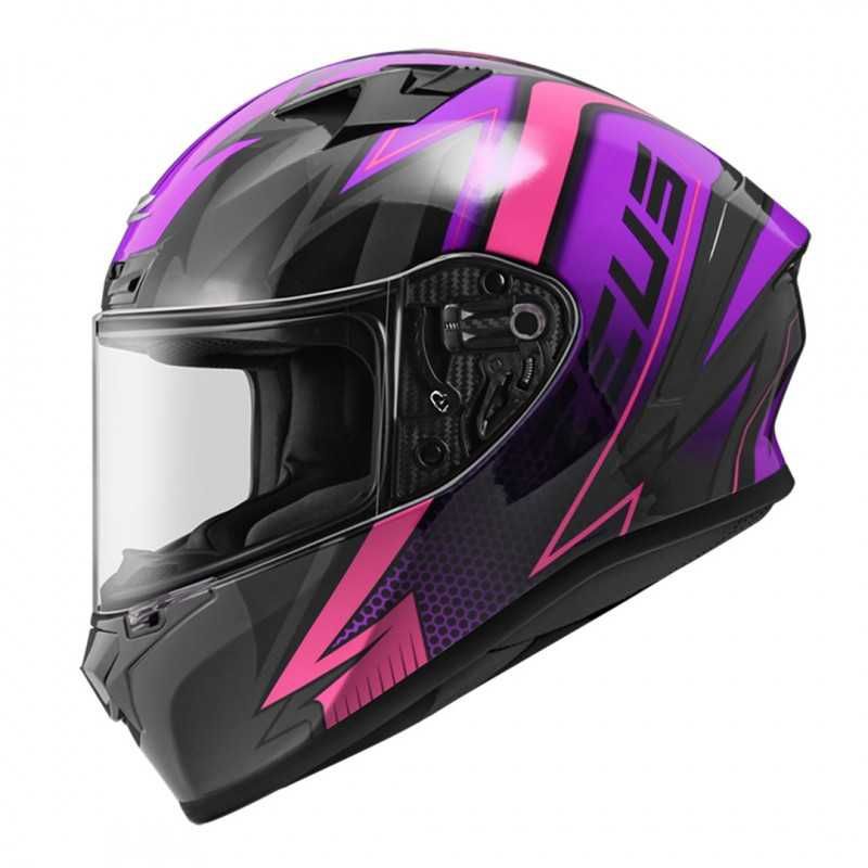 ZEUS - Casco Zeus Zs826 Bk2 Negro/Gris/Morado Talla-MD