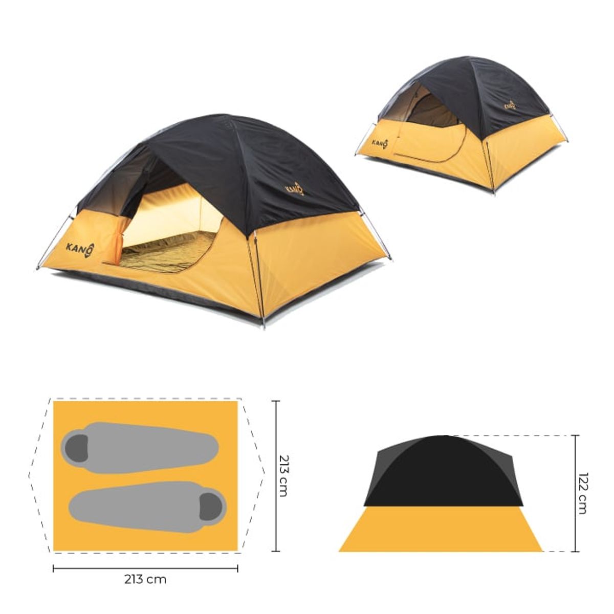 KANO - Carpa Camping 2 personas Impermeable