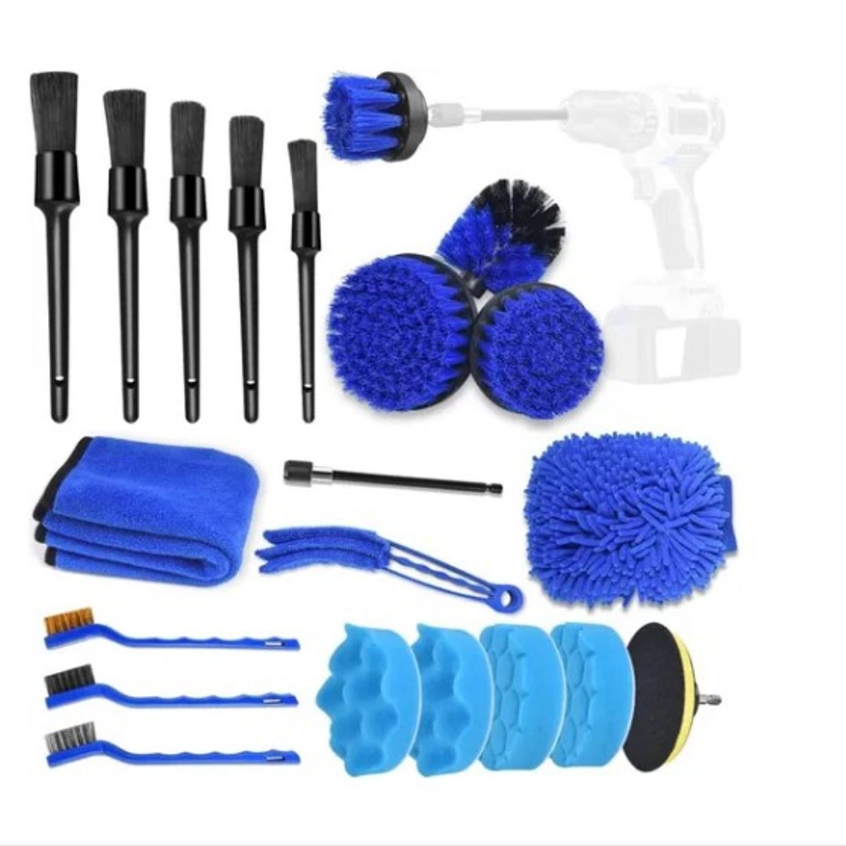 OFERTABKN - Juego 21 Pzas De Cepillos De Lavado De Autos Pulir Limpieza
