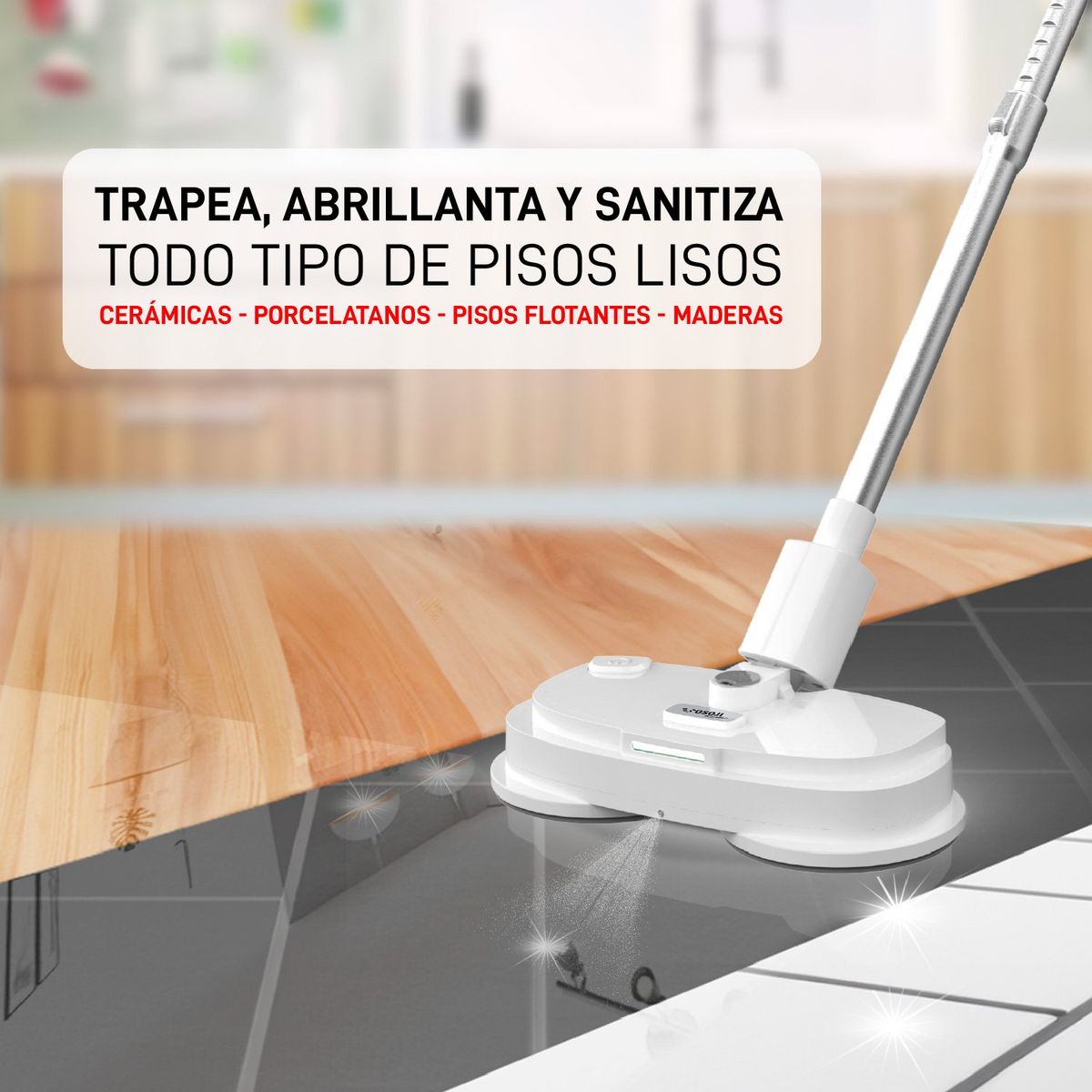 OSOJI - Mopa Eléctrica Inalámbrica Multifuncional Osoji M400