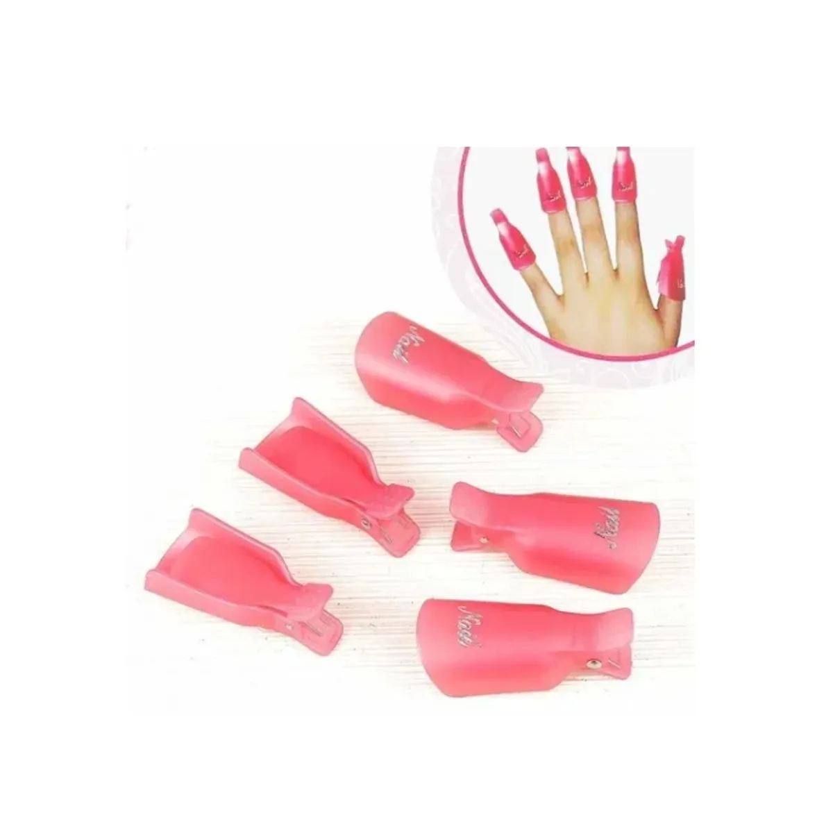 GENERICO - Pack 10 Pinzas Para Quita Esmalte Permanente O Uñas Gel
