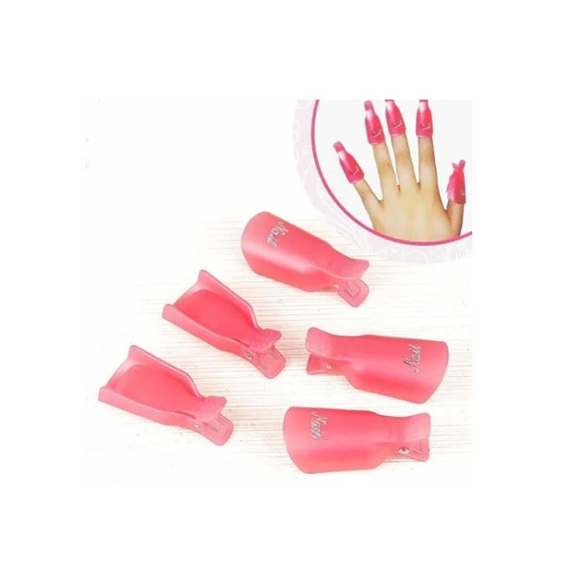 GENERICO - Pack 10 Pinzas Para Quita Esmalte Permanente O Uñas Gel