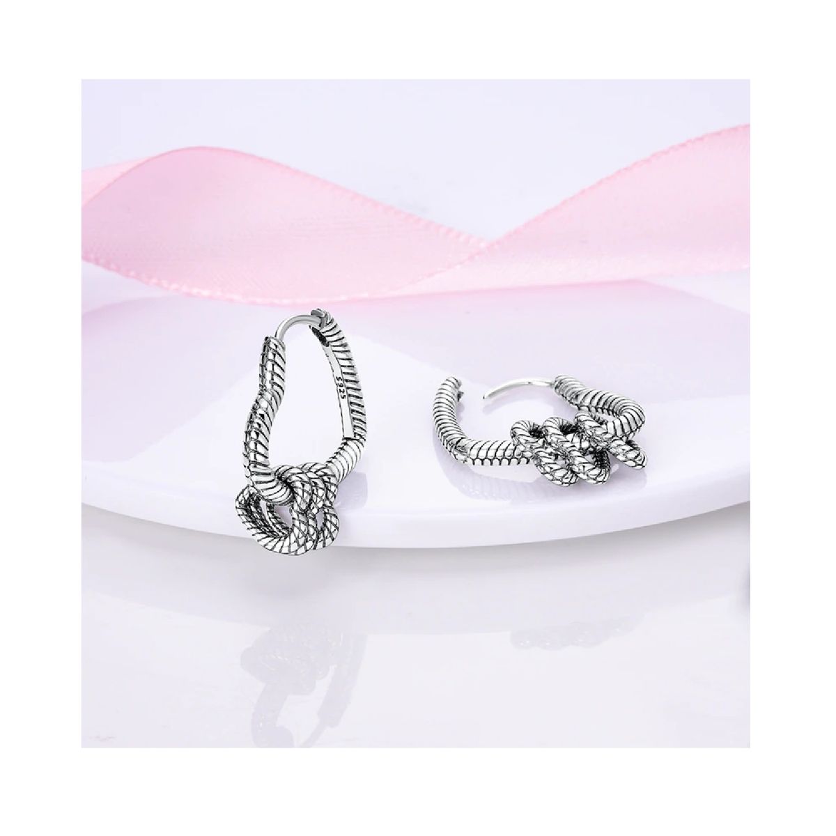 SILVER HEART - Aros Corazones Colgantes en Plata Fina 925 SILVER HEART