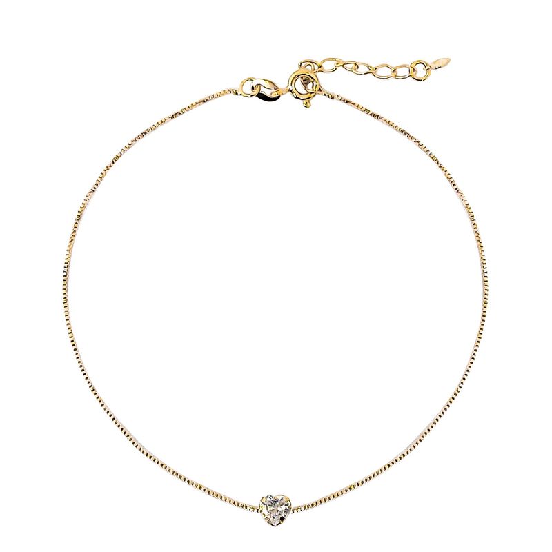ANDREA COGGIOLA JOYAS - Tobillera Corazón Cadena Veneciana Enchapado Oro 18K