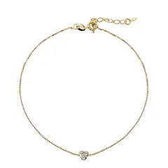 ANDREA COGGIOLA JOYAS - Tobillera Corazón Cadena Veneciana Enchapado Oro 18K