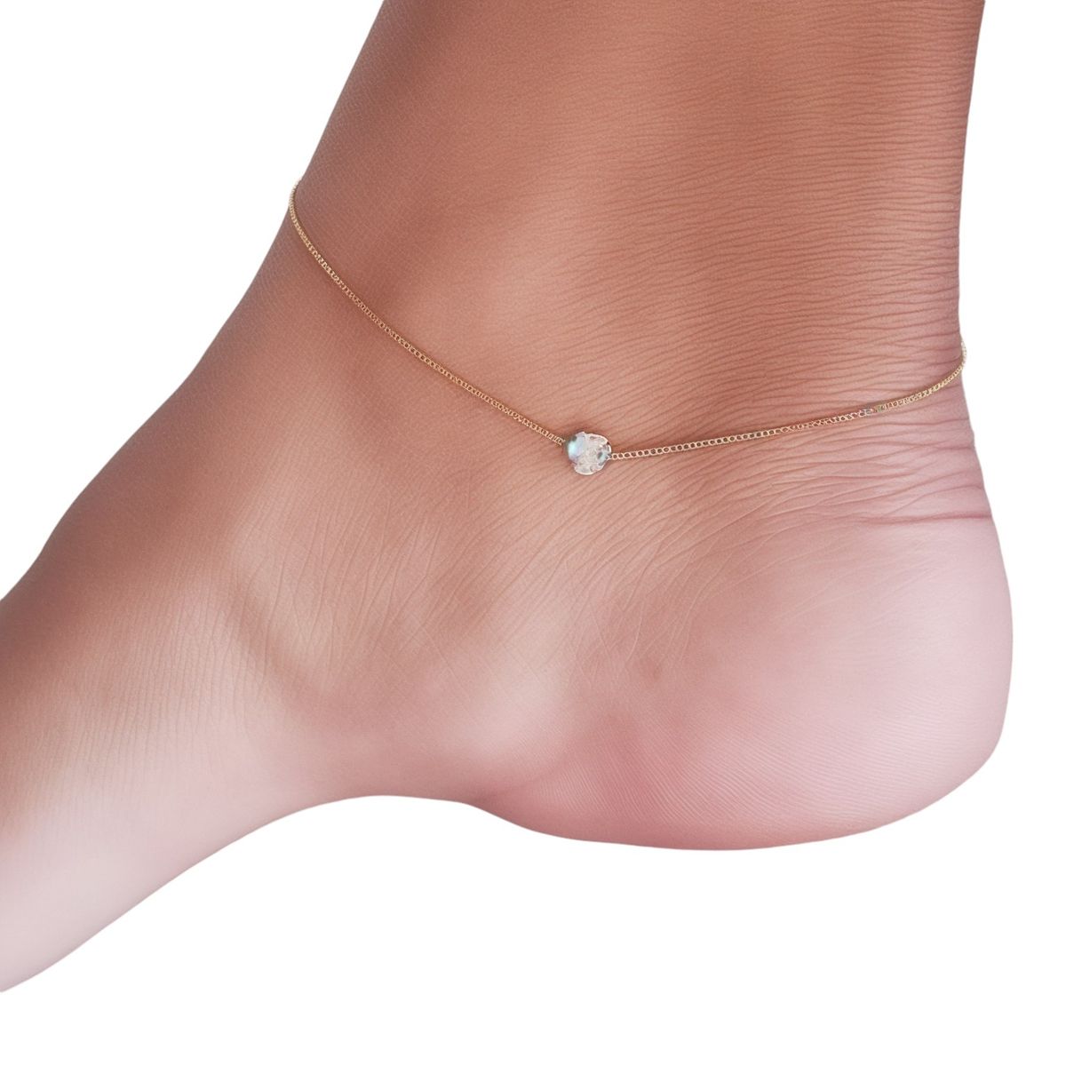 ANDREA COGGIOLA JOYAS - Tobillera Corazón Cadena Veneciana Enchapado Oro 18K