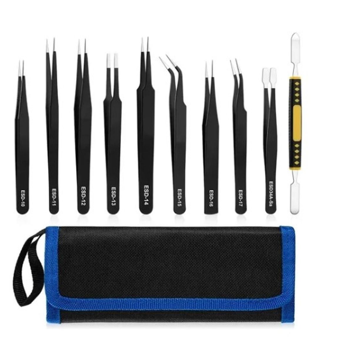 OFERTABKN - Set10 Pinzas Antiestáticas Precisión Relojería Y Electrónica