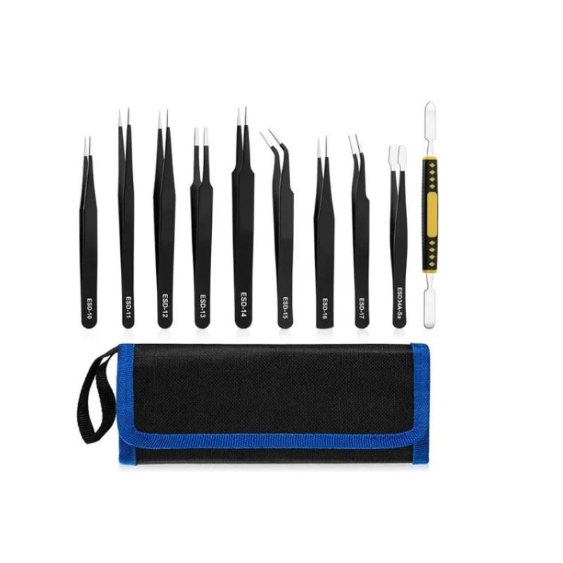 OFERTABKN - Set10 Pinzas Antiestáticas Precisión Relojería Y Electrónica