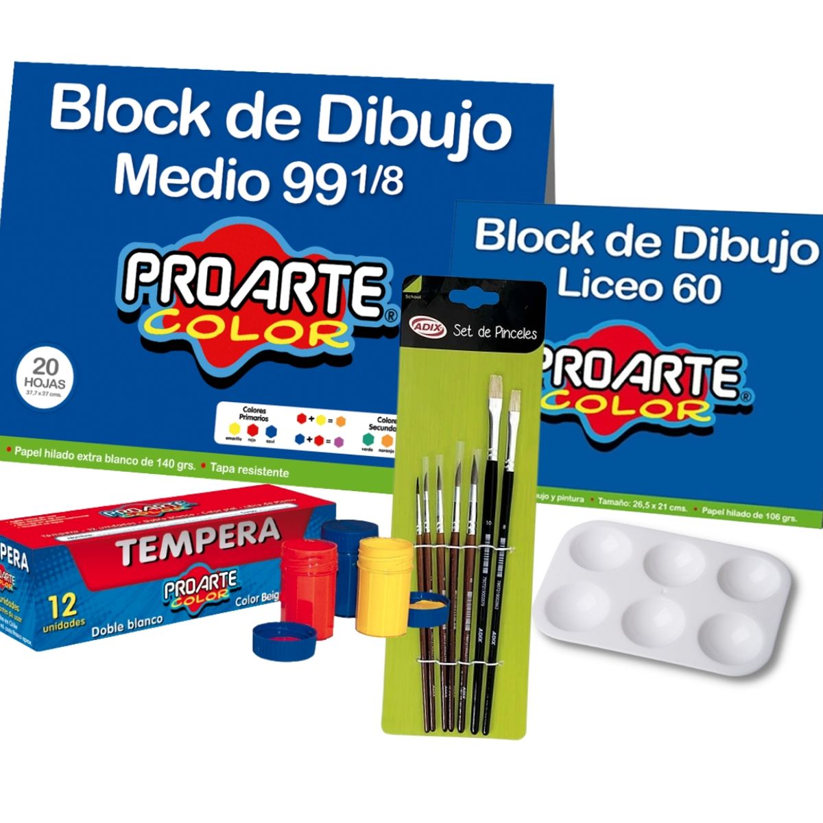 PROARTE - Pack Block y tempera Proarte