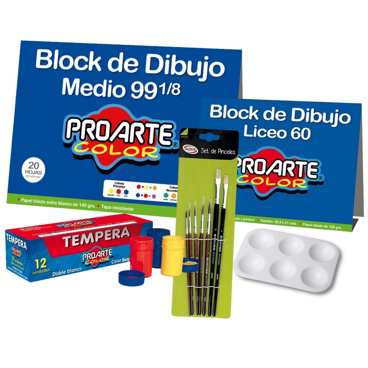PROARTE - Pack Block y tempera Proarte