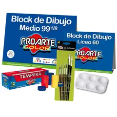 PROARTE - Pack Block y tempera